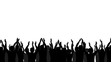 Animated video of the shadows of enthusiastic supporters cheering	