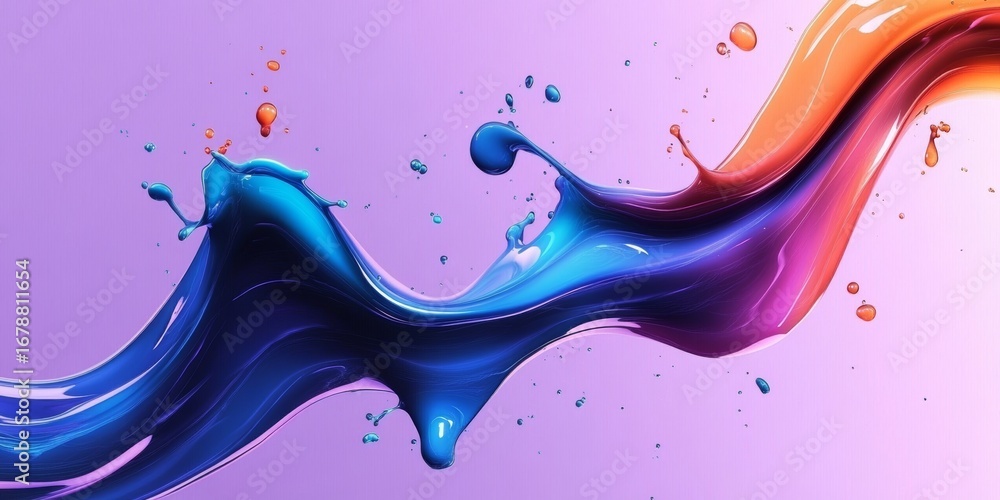 Aufkleber dynamic multicolor liquid explosion creating a vivid paint collision in a seamless flowing motion