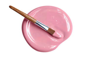 A puddle of nail polish with neat meniscus edge and one tapered brushstroke mark, isolated on transparent background.
