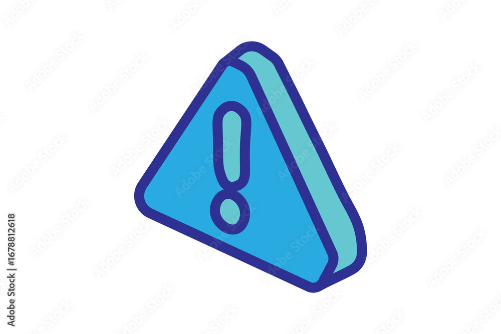Aufkleber this image shows a 3d isometric warning icon. the design features a triangular shape with a bold dar