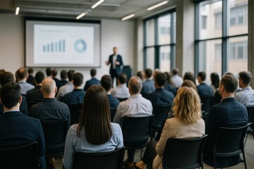 Fototapeta premium Business presentation audience engaged.