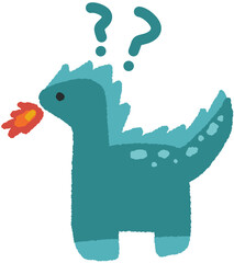 Curious Cute Dinosaur Character Illustration