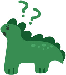 Curious Cute Dinosaur Character Illustration