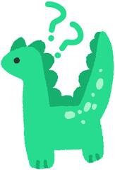 Curious Cute Dinosaur Character Illustration