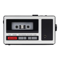 Obraz premium Retro portable cassette player with tape and control buttons