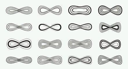 Elegant infinity symbols collection modern minimalist design endless possibilities concept