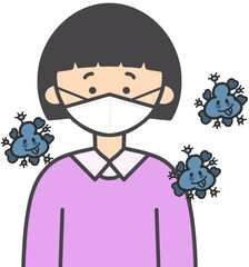 Sick Person Wearing a Mask Illustration