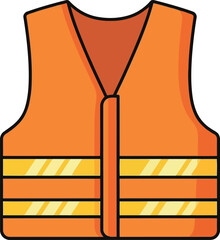 High visibility safety vest orange workwear reflective gear for construction and road work protection vector