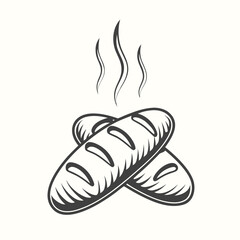 Freshly Baked Loaves with Steam on a White Background, Delicious