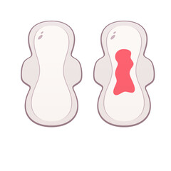 Menstrual pad vector isolated illustration