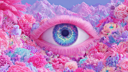 Surreal fashion eye collage
