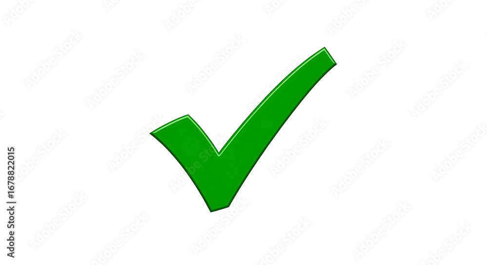 Poster a green check mark on a white background indicating approval or completion of a task or item ai gene
