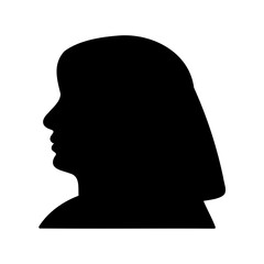 Silhouette of a Person's Head and Shoulder in a Side Profile View