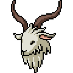 pixel art of white goat head horn
