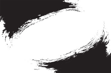 Black and White Brush Stroke Grunge Frame Texture for Abstract Background and Graphic Design