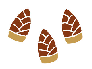 かわいい手書き風のタケノコ