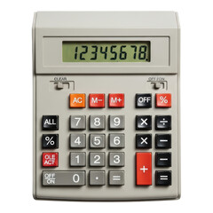 Basic digital calculator with numeric display and functional buttons