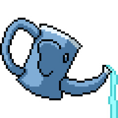 pixel art of elephant head watering can