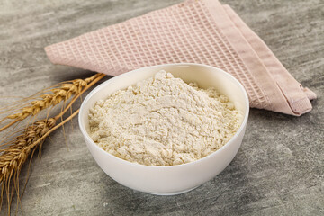 Wheat flour for cooking in the bowl