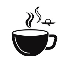 Hot Coffee Cup Icon: Steaming Mug with Sugar