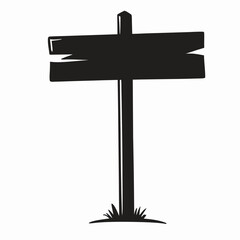 Blank Wooden Signpost, Rustic Style, Vector Illustration