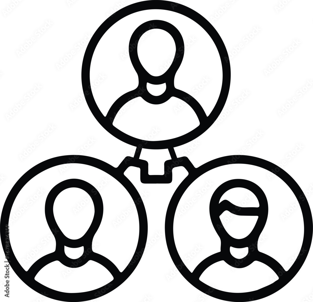 Poster simple icon representing teamwork and connection between people
