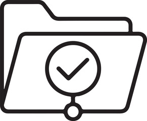 Open folder icon with a check mark and connection symbol