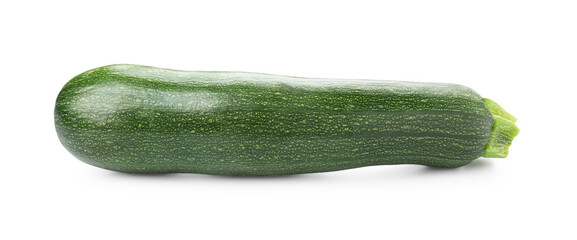 One fresh ripe zucchini isolated on white