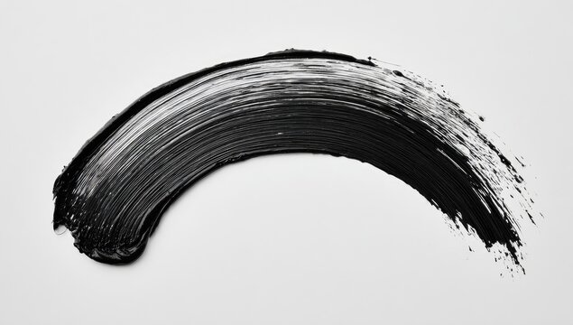 Black mascara stroke on white background
