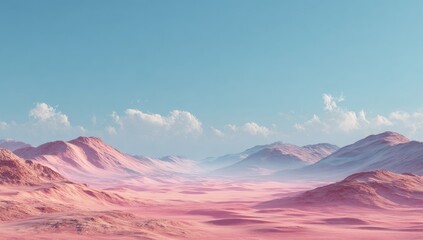 Naklejka premium Pastel pink desert landscape under a light blue sky