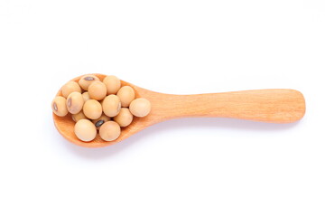 wooden spoon with beans