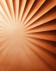 Terracotta Instagram story with a central sunburst design and gradient rays. Two photo placeholders are on the bottom, with text space at the top