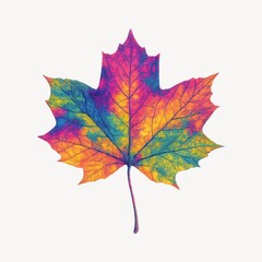 Obraz premium Vibrant multicolored maple leaf
