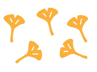 シンプルでかわいいイチョウのイラスト