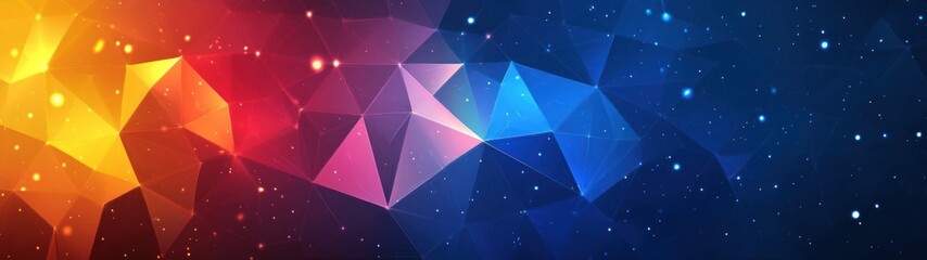 Abstract Geometric Pattern with Glowing Lights and Gradient Colors