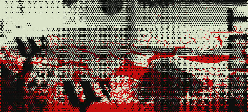 Bold red black and white texture vintage background abstract punk