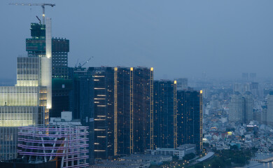 Ho Chi Minh City at sunset. Vietnam.