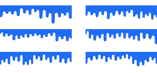 Blue wavy lines. Curved waves on white background.