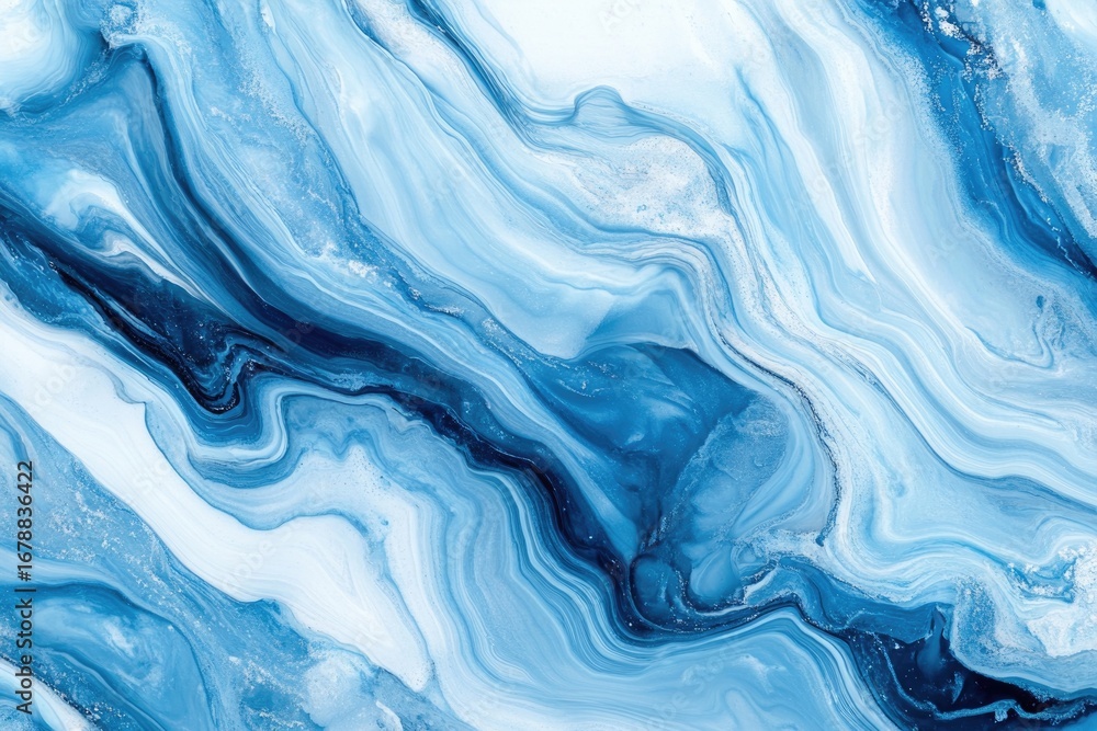 Poster abstract marble pattern with onyx and turquoise swirls and waves