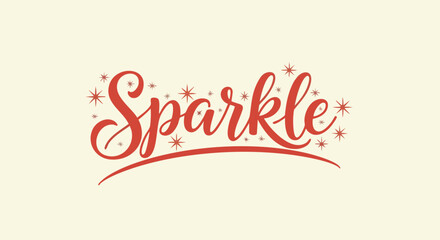 Add dazzling flair with this vibrant 'Sparkle' graphic featuring retro starbursts