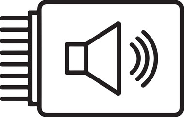 Icon representing sound output from an electronic device with pins