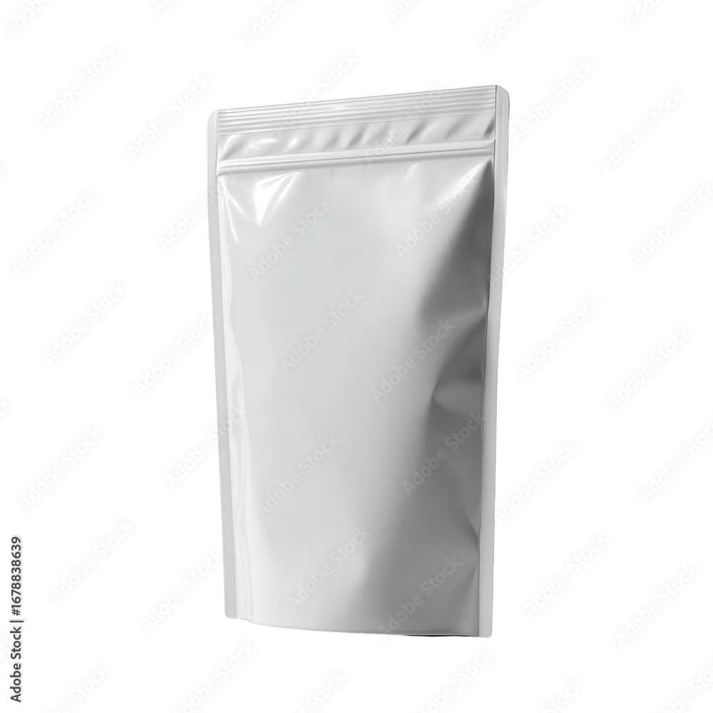 Poster glossy white stand up pouch mock up presentation ideal for branding purposes display object