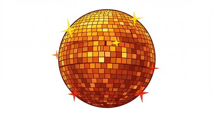 Orange disco ball graphic design for parties and events