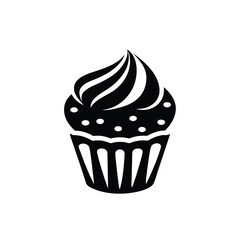 Cupcake with Frosting Topping and Sprinkles, Isolated on White Background