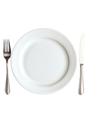 White plate on transparent background