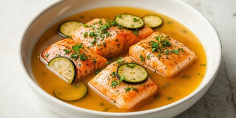 Delicate Salmon Dish with Zucchini and Herbs