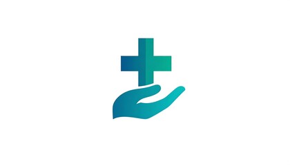 Obraz premium Hand holding a medical cross on white background