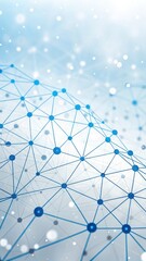 Obraz premium Blue interconnected nodes and lines forming a global network pattern with blurred bokeh lights 2025 2026 Full HD 4K High Quality Download