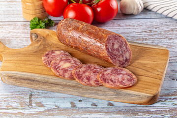 Salchichon pork cured sausages with parmesan