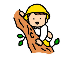 木登りする男の子